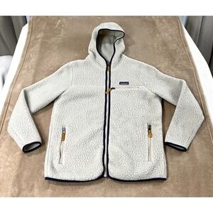 Patagonia Cream Hooded jacket with Navy Trim